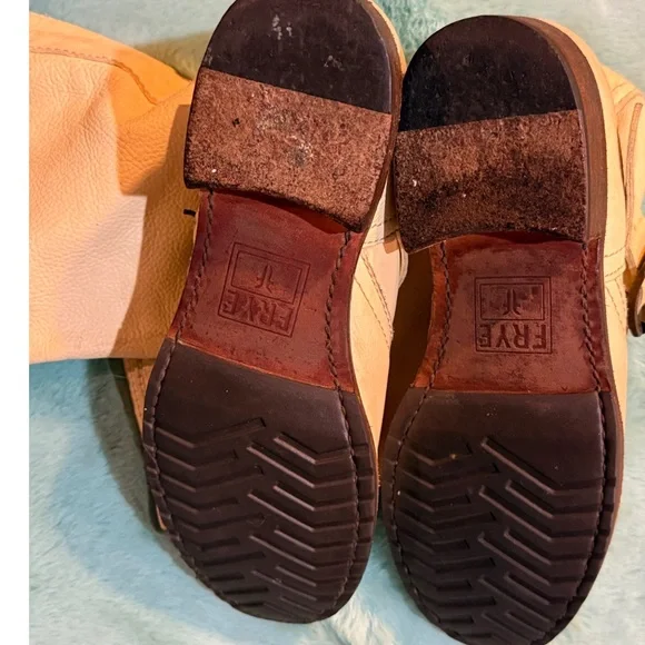 Frye Veronica Tan Leather Heeled Boots Size 7